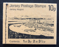 JERSEY, Booklet On « JERSEY AIRPORT », « 1 At 3p And 2 At 3 1/2p (3 Stamps), 1974 - Jersey