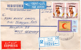 Kuwait 1974, 3 Marken Auf Luftpost Einschreiben Express Brief V. SAFAT H. - Asia (Other)