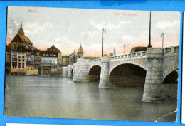 VIX198, Basel , Neue Rheinbrücke, 2917, Animée, Voir état, Circulée 1908 - Bâle