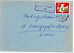 BRD 1963, Landpost Stpl. 6571 WOPPENROTH Auf Brief M. 20 Pf. U. Stpl. Kirn. - Briefe U. Dokumente