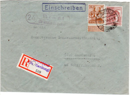 1948, Landpoststempel 24 BREST über Harsefeld Auf Reko Brief M. 24+60 Pf. - Covers & Documents