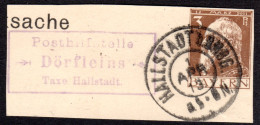 Bayern 1913, Posthilfstelle DÖRFLEINS Taxe Hallstadt Auf Ganzsachenteil - Brieven En Documenten