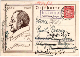 DR 1932, KLINGA Grimma Land, Landpost Stpl. Auf Ganzsache I.d. Schweiz U. Retour - Briefe U. Dokumente