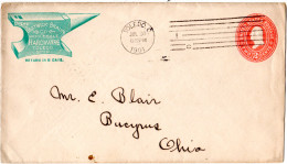 Amboss, Abb. Auf USA 2 C. Ganzsache Brief V. Toledo 1903 - Otros & Sin Clasificación