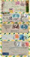 Brasilien 1945-49, 5 Luftpost Briefe, Dabei Zensur U. 3x Reko! - Storia Postale