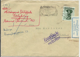 Österreich 1958, "amtlich Geöffnet Linz"-Label Auf Retour Brief Salzburg. #2912 - Brieven En Documenten