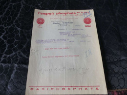 F-513 , Document, L'Engrais Phosphaté, Basiphosphate , HECTOR WARNERY , Montpellier, 1934 - Agriculture