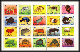 Fujeira - 1726 N°1201/1220 A Prehistoric Dinosaures Dinosaurs Mammals Mammouth - Zèbra Tiger ** MNH   - Fudschaira