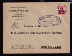 DDGG 311 -  3 X Enveloppe TP Germania WALCOURT - Censures CHARLEROI Et PHILIPPEVILLE - Entete Huissier Herbay-Tonglet - OC1/25 General Government