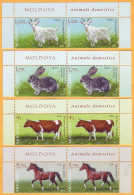 2019 Moldova Moldavie Fauna. Domestic Animals. Goat. Rabbit. Cow. Horse. 2x4v Mint - Fattoria