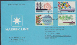 Singapore Ports & Harbours 4v FDC Cover "Maersk Line" Ca 10.3.1975 (60280) - Singapore (1959-...)