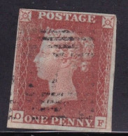 GB Victoria Penny Red Imperf -  Good Used, Clean, On Blue Paper (OF) - Used Stamps