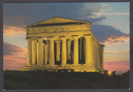 126695/ AGRIGENTO, Tempio Della Concordia Illuminaro Dal Rifletttori Nell'ora Del Tramonto - Agrigento