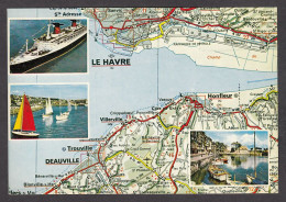 091297/ NORMANDIE, Estuaire De La Seine, Carte Géographique Illustrée, D'après Michelin N° 54 - Other & Unclassified