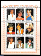 Chad 1999 Death Of Diana 9v M/s, Mint NH, History - Charles & Diana - Kings & Queens (Royalty) - Andere & Zonder Classificatie