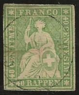 Schweiz   .   Yvert   . 30 (2 Scans) .  Dickes Papier    . '54-'62  .    O  .     Gestempelt - Used Stamps