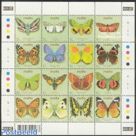 Malta 2002 Butterflies 16v M/s, Mint NH, Nature - Butterflies - Malta