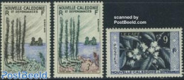 New Caledonia 1955 Definitives 3v, Mint NH, Nature - Flowers & Plants - Nuovi