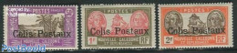New Caledonia 1930 Colis Postaux 3v, Unused (hinged), History - Transport - Explorers - Ships And Boats - Neufs