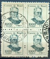 Brazil Regular Stamp RHM 525 Famous Figures Dom Pedro II Monarchy 1966 Block Of 4 Circulated 1 - Used Stamps