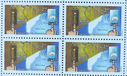 C 3277 Brazil Stamp Internet Integrative Networks Communication Map 2013 Block Of 4 - Ongebruikt