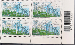 C 3219 Brazil Stamp Wind Renewable Energy 2012 Block Of 4 Bar Code - Neufs