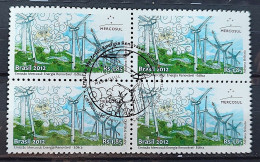 C 3219 Brazil Stamp Wind Renewable Energy 2012 Block Of 4 CBC SP - Neufs