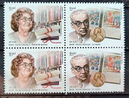 C 3148 Brazil Stamp Serbian Diplomatic Relations Rachel De Queiroz Ivo Andric Literature 2011 Block Of 4 - Ongebruikt