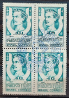 C 227 Brazil Stamp Poet Castro Alves Literature 1947 Block Of 4 CBC DF 2 - Nuovi