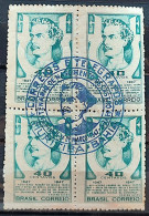 C 227 Brazil Stamp Poet Castro Alves Literature 1947 Block Of 4 CBC BA 1 - Nuovi