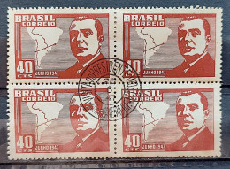 C 228 Brazil Stamp Visit Of The President Of Chile Map Diplomacy 1947 Block Of 4 CPD 3 - Nuovi