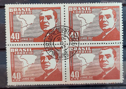 C 228 Brazil Stamp Visit Of The President Of Chile Map Diplomacy 1947 Block Of 4 CPD 2 - Nuovi