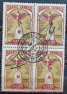 A 62 Brazil Stamp Monument Homage To Santos Dumont France 1947 Block Of 4 CPD RJ - Nuovi