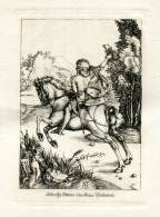 ALBERT DUERER-DER KLEINE POSTREITER - Stich, Groesse Bild 8x12 Cm (L2403) - Prenten & Gravure