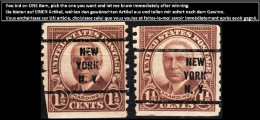 USA Precancels New York 1930 Sc686 1½c Harding, Coil. NEW / YORK / N.Y. 3 Lines - Prematasellado