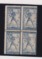 SLOVENIA, SHS 25 V Double Perforation  Bloc Of 4 MNH - Slowenien