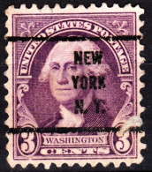 USA Precancels New York 1932 Sc720 3c Washington. NEW / YORK / N.Y. Defect - Prematasellado