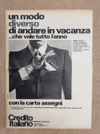 Credito Italiano Carta Assegni Pubblicità Vintage Anni '70 - Other & Unclassified