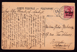 DDGG 317 - Carte Fantaisie WWI TP Germania SOMBREFFE 1917 Vers BXL - Censure NAMUR - OC1/25 General Government