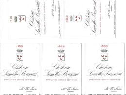 ETIQUETTE De VIN X 5  Château LAMOTHE BOUSCAUT 1953 Appellation GRAVES (1) Mme R.Martin Propriétaire Bordeaux Wine - Bordeaux