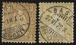 Schweiz   .   Yvert   . 42  2x       .   '67-'68   .    O  .     Gestempelt - Used Stamps