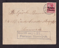 DDGG 320 - Enveloppe WWI TP Germania MAESEYCK 25/8/1915 - Censure Type 2 (Ludwig 50 Pts) - Date De Censure TARDIVE - OC1/25 General Government