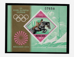 HUNGARY 1972 Olympic Games - Munich, Germany - IMPERF. MINISHEET MNH - (NP#140-P42) - Unused Stamps