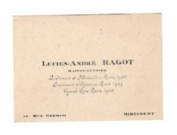 Carte De Visite.Lucien-André RAGOT.Maitre-Luthier.MIRECOURT.88.Vosges. - Cartoncini Da Visita