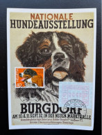 SWITZERLAND 1983 INT. DOG EXHIBITION BURGDORF MAXIMUM CARD 22-08-1983 SUISSE SCHWEIZ FRAMA ATM DOGS ANIMALS - Cartes-Maximum (CM)