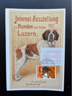 SWITZERLAND 1983 INT. DOG EXHIBITION LUZERN MAXIMUM CARD 22-08-1983 SUISSE SCHWEIZ FRAMA ATM DOGS ANIMALS - Cartes-Maximum (CM)