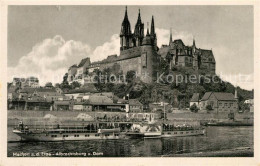 43496173 Meissen Elbe Sachsen Blick Zur Albrechtsburg Und Dom Elbedampfer Meisse - Meissen