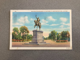 Washington Monument At Entrance To Washington Park Chicago Carte Postale Postcard - Chicago
