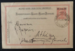 Autriche (Administration Territoire Turc En Albanie) 1898 Carte-Correspondance Entier 20 Para/5Kreuzer De Santi Quaranta - Eastern Austria