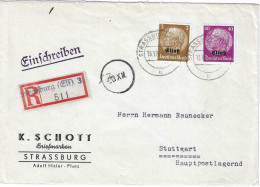 Elzas, Alsace, 	Aangetekende Brief Van Strassburg 3 Naar Stuttgart	240629.10 - Cartas & Documentos